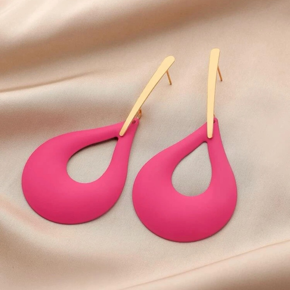 Pink Water Drop Earrings